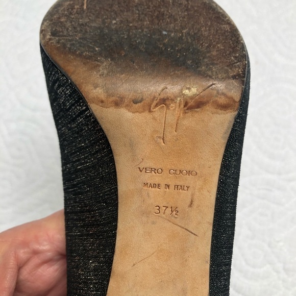 Giuseppe Zanotti Black Glitter Fabric Peep… - Picture 6 of 8